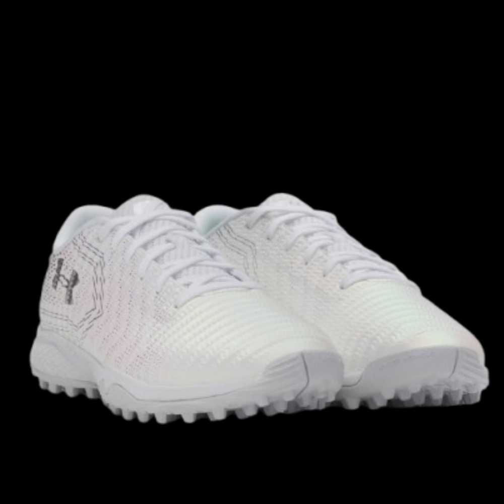 Under Armour Blur Iridescent Turf Lacrosse Mens Size 10.5 White Silver